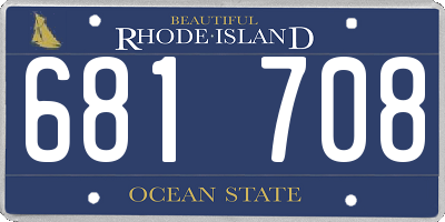 RI license plate 681708