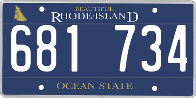 RI license plate 681734