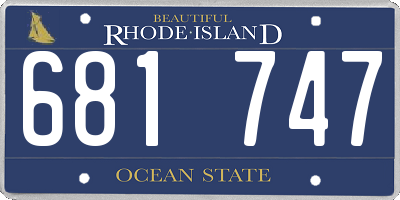 RI license plate 681747
