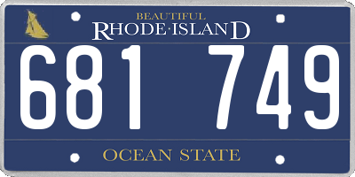 RI license plate 681749