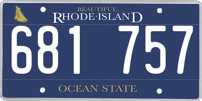 RI license plate 681757