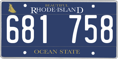 RI license plate 681758