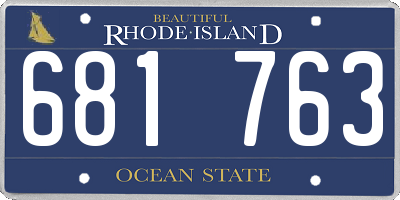 RI license plate 681763