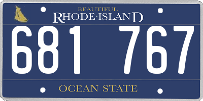 RI license plate 681767