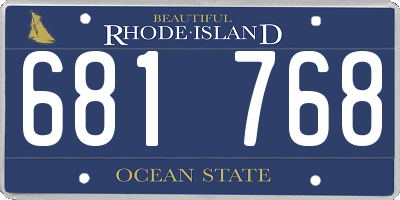RI license plate 681768