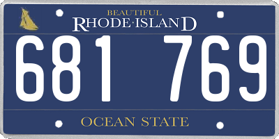 RI license plate 681769