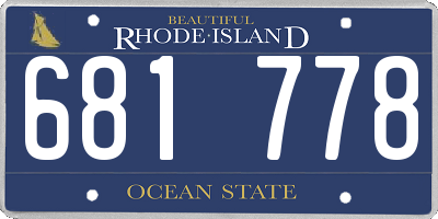RI license plate 681778