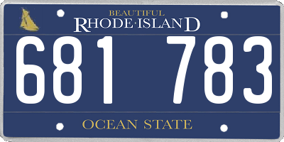 RI license plate 681783