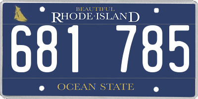 RI license plate 681785
