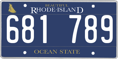 RI license plate 681789