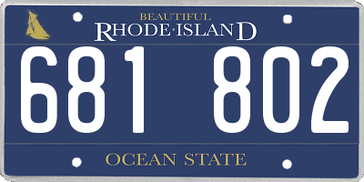 RI license plate 681802