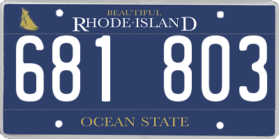 RI license plate 681803