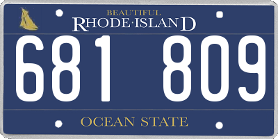 RI license plate 681809