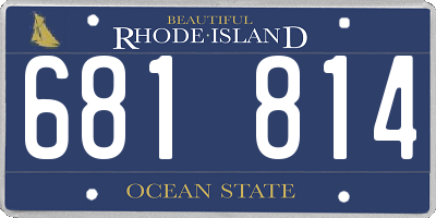 RI license plate 681814