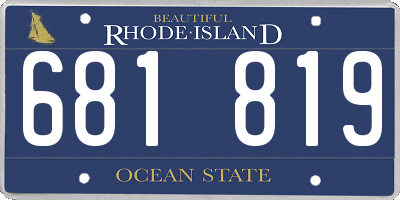 RI license plate 681819