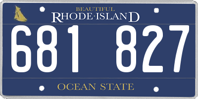 RI license plate 681827