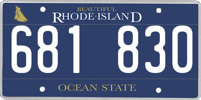 RI license plate 681830