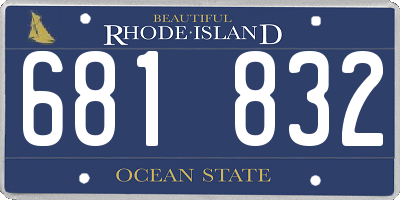 RI license plate 681832