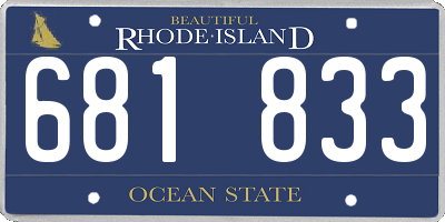 RI license plate 681833