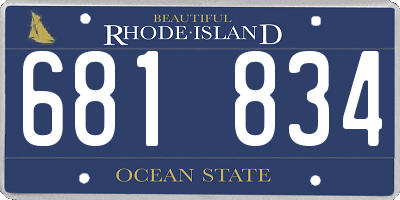 RI license plate 681834