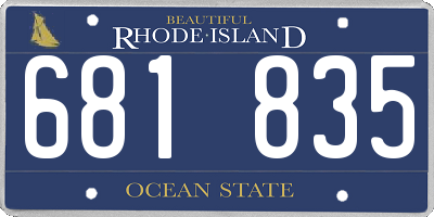 RI license plate 681835