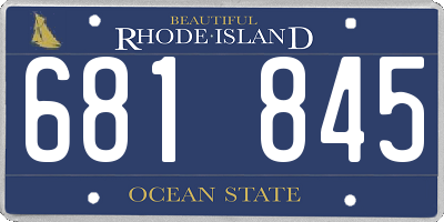 RI license plate 681845