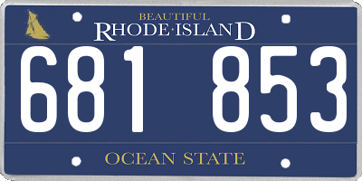RI license plate 681853