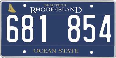 RI license plate 681854