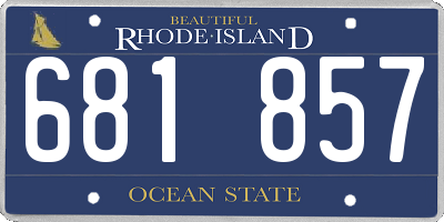 RI license plate 681857