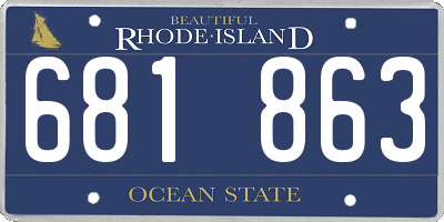 RI license plate 681863