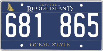 RI license plate 681865
