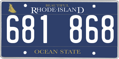 RI license plate 681868