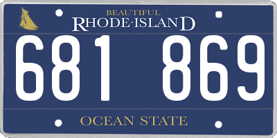 RI license plate 681869