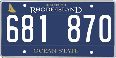 RI license plate 681870