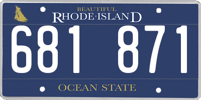 RI license plate 681871