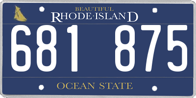 RI license plate 681875