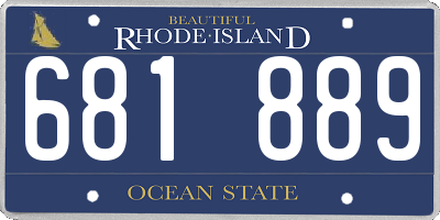 RI license plate 681889