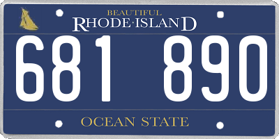 RI license plate 681890