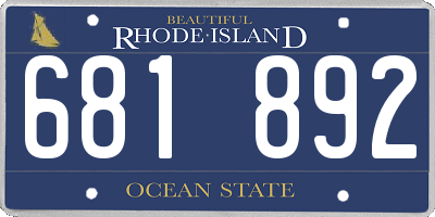 RI license plate 681892