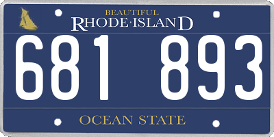 RI license plate 681893