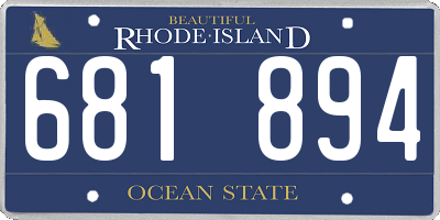 RI license plate 681894