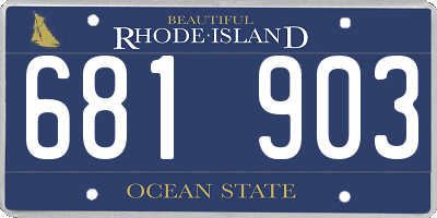 RI license plate 681903