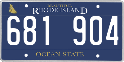 RI license plate 681904