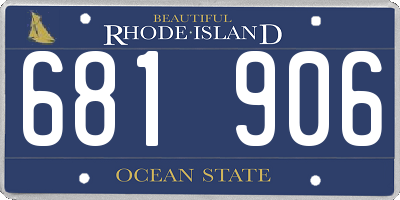 RI license plate 681906