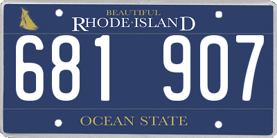 RI license plate 681907