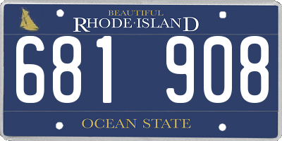 RI license plate 681908