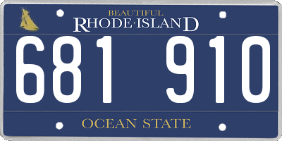 RI license plate 681910