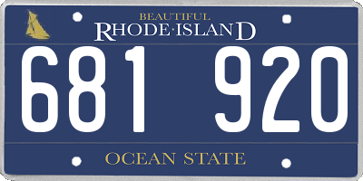 RI license plate 681920