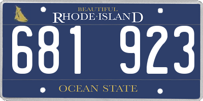 RI license plate 681923