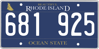 RI license plate 681925